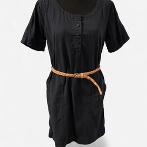 JCrew navy cargo dress with pockets and braided belt Size 4